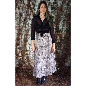 Silk paisley maxi skirt